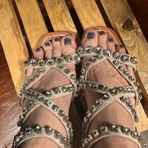 Jeffery Campbell Silver Studded Sandals